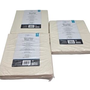 Mainstays Twin Microfiber Sheet Set Fresh Ivory 3 Piece MS45-002-301-01 O4